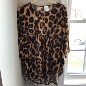 Cheetah tunic top